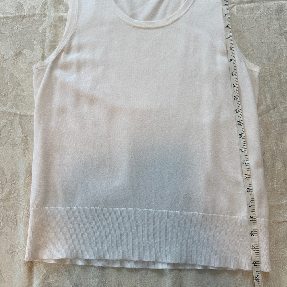 Talbots White Ribbed Tank Top - Picture 2 of 4